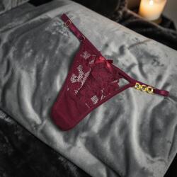  Csipkés tanga állítható pánttal Bordó 113340