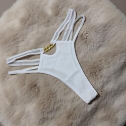  Pamut bordás tanga dupla pánttal Fehér 113362