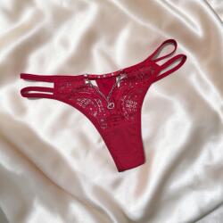  Csipkés tanga dupla pánttal Piros 113347