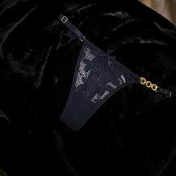  Csipkés tanga állítható pánttal Fekete 113325