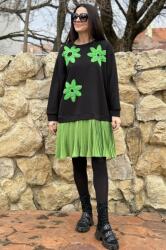Fly ROCHIE MIDI PLISATA FLOWER VERDE TALIE UNICA TALIE UNICA Verde