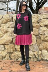 Fly ROCHIE MIDI PLISATA FLOWER ROZ TALIE UNICA TALIE UNICA Roz
