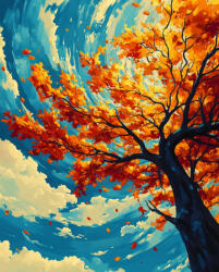 Alkotásutca Szél tánca - Számfestő készlet kereten 40x50