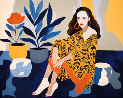 Alkotásutca Mustársárga elegancia - Számfestő készlet kereten 40x50