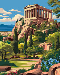 Alkotásutca Athén - parthenon - Számfestő készlet kereten 40x50