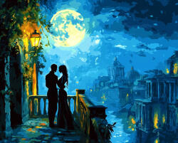 Alkotásutca Szerelem a Holdfényben - Számfestő készlet kereten 40x50