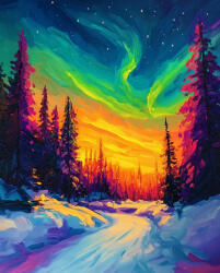 Alkotásutca Auróra lángolása - Számfestő készlet kereten 40x50