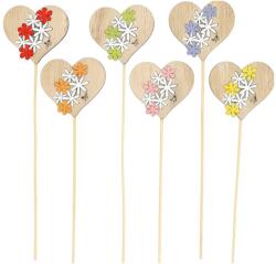 Fa Pálcika, 75X60 Mm, 6Db, Szivecske, Színkeverék