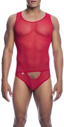  Мъжко секси боди, прозрачно и изрязано - MOB Bodysheer Red S/M (D-243563)