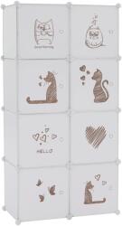 Mobikon Dulap modular pentru camera copii metal plastic alb maro Kirby 75x37x147 cm (0000288139) Garderoba