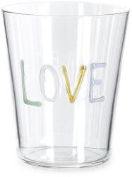 Bizzotto Set 6 pahare sticla multicolora Love Ø9x10, 5h (0200404) Pahar