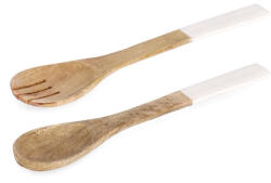 Bizzotto Set 2 linguri servire salata lemn mango maro email alb 6, 5x1x28h (0550919) Tacam