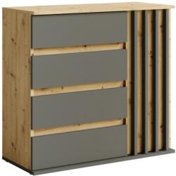 Mobikon Comoda DTD mdf laminat grafit stejar artisan Deris 80x34x79, 7 cm (0000404998) Comoda