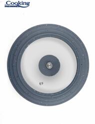 Heinner Capac sticla cu margine din silicon ajustabila pe 3 dimensiuni, 28 / 30 / 32 cm, Gri, Cooking by Heinner (HR-AER-28D32G)