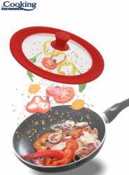 Heinner Capac sticla cu margine din silicon ajustabila pe 3 dimensiuni, 22 / 24 / 26 cm, Rosu, Cooking by Heinner (HR-AER-22D26R)
