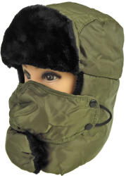 TifanTEX Căciulă tip aviator verde (Căciulă de iarnă - material) (0395E5)
