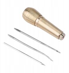  Fém Horgolótű 3 Db Cserélhető Bőrtűvel (GY02878)