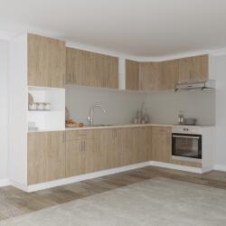 haaus Set Bucatarie Colt Karo V35, Lemn Natural/Alb, Blat Thermo 28 mm, L 320 x 160 cm (919153)