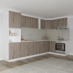 haaus Set Bucatarie Colt Karo V35, Stejar Sonoma Inchis/Alb, Blat Thermo 28 mm, L 320 x 160 cm (919870)