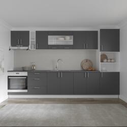 haaus Set Bucatarie Karo V31, Antracit/Alb, Blat Thermo 28 mm, L 340 cm (920197)