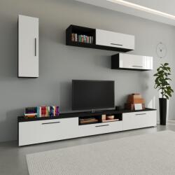 haaus Living Kos V19, Negru/Alb Lucios, MDF, L 285 cm (921910)