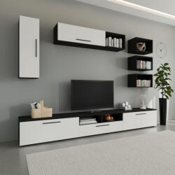 haaus Living Kos V5, Negru/Alb Lucios, MDF, L 285 cm (921774)