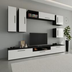 haaus Living Kos V1, Negru/Alb Lucios, MDF, L 285 cm (921736)