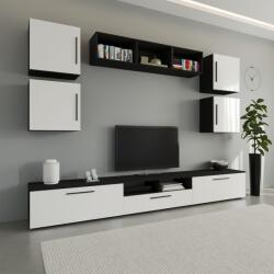 haaus Living Kos V3, Negru/Alb Lucios, MDF, L 285 cm (921750)