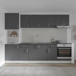 haaus Set Bucatarie Karo V24, Antracit/Alb, Blat Thermo 28 mm, L 280 cm (920128)