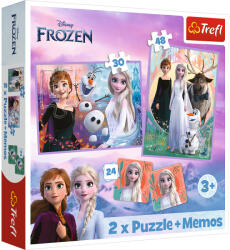 Trefl Puzzle Kirakó - 2 az 1-ben + emlékeztetők Hercegnők a saját földjükön - Disney Jégvarázs 2 93335