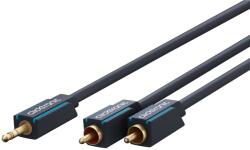 clicktronic Cablu Profesional CLICKTRONIC audio STEREO JACK 3.5 mm AUX tata la 2x RCA tata STEREO 3m OFC COAX 50 ohm 70468 CLICKTRONIC (70468) - drumix