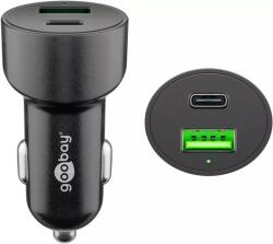 Goobay Incarcator 12-24V auto rapid dublu USB si USB type C PD 3A 48W Goobay (39908) - drumix