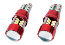 AMiO Set becuri auto cu LED CANBUS compatibil T10e W5W 27 SMD Alb 12V/24V, destinat competitiilor auto sau off-road (AM01446)