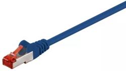 Goobay Cablu patchcord 10m CAT6e SSTP PiMF 2x RJ45 cupru ecranat albastru Goobay (68272) - drumix