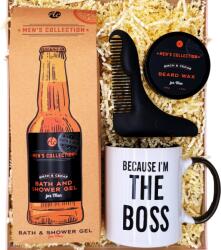 Ats Factory Set Cadou Pentru El - Gel de dus (360 ml), Ceara+accesoriu barba, Cana - pentru barbati, pentru el, sot, iubit, prieten, frate, coleg, sef, vecin, cumnat, verisor, ginere (BT-0039)