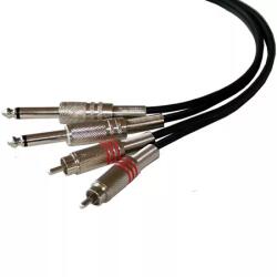 ibiza Cablu 2x RCA tata la 2x Jack 6.35 mono 1.5m (CM1.5RJ-2) - drumix