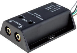 4CarMedia Convertor HI-LOW nivel semnale difuzor la 2x RCA audio aurit 40W intrare cabluri 4CarMedia (30.5000-02) - drumix