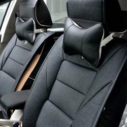 AMiO Set 2 perne pentru tetiere auto, marca AMIO, pentru sustinere gat din piele ecologica, culoare NEGRU (AM03130)