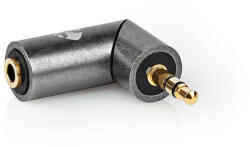 Nedis Adaptor audio stereo PROFESIONAL Jack 3.5 mm tata - Jack 3.5 mm mama 90 grade metal Fabritallic Nedis CATB22975GY (CATB22975GY) - drumix