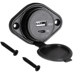 Peiying Mufa alimentare auto panou USB QC3.0 18W/ TYPE C QC /PD 18W Peiying PY-CHR0009 (PY-CHR0009) - drumix