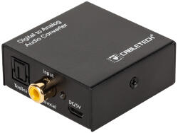 Cabletech Convertor semnal audio Coaxial/Toslink DIGITAL la ANALOG 2x RCA +3.5 mm Jack pentru casti CABLETECH ZLA0857-2 (ZLA0857-2)