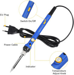 EUROKOMP Set letcon 60W cu reglare temperatura 200-480C + accesorii pirogravura E6175 EUROKOMP (E6175)