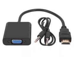 Well Cablu adaptor HDMI la VGA mama +Jack 3.5 mm Stereo audio Well (ADAPT-HDMIM/VGAF/A-0.2BK-WL) - drumix