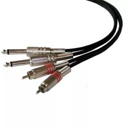 ibiza Cablu 2x RCA tata la 2x Jack 6.35 mm mono 3m ibiza (CM3RJ-2)