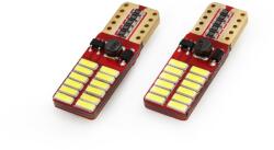AMiO Set becuri auto cu LED CANBUS compatibil T10e W5W 24 SMD Alb 12V/24V, destinat competitiilor auto sau off-road (AM01287)