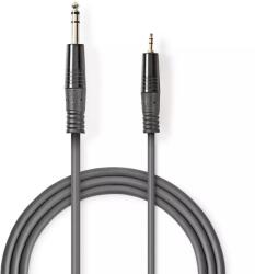 Nedis Cablu audio stereo Jack 6.35 mm Tata - 3.5 mm Tata 1.5m gri Nedis (COTH23205GY15) - drumix