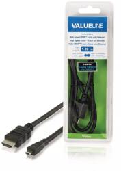 Valueline Cablu micro HDMI - HDMI tata-tata High Speed Ethernet 1m VALUELINE (VLVB34700B10) - drumix