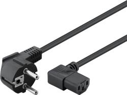 Goobay Cablu de alimentare cu IEC 90 grade pe ambele capete 5m negru 3x1mm2 pentru PC /monitor /proiector /dispozitive cu conector C14 (93119) - drumix