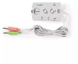 Nedis Audio Switch comutator audio analogic Nedis Jack 2x 3.5 mm tata - 3x 3.5 mm mama + 2.5 mm mama gri (ASCR10020GY) - drumix