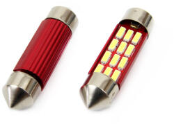 AMiO Set becuri auto cu LED CANBUS sofit compatibil C5W 12 SMD 39mm Alb 12/24V, destinat competitiilor auto sau off-road (AM01633)